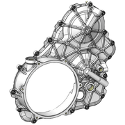 Aluminijski motorni kućište desno s titanskim vijcima Motocorse Ducati Panigale V4/S/R (18-24) 