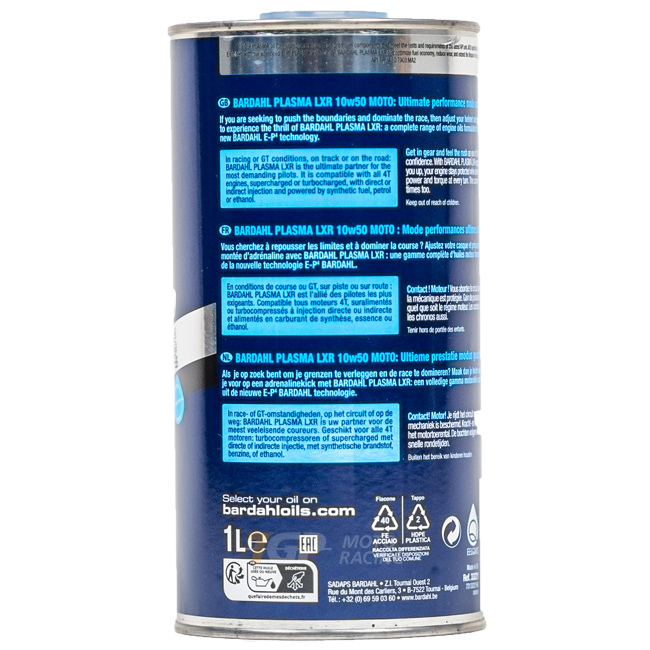 Bardahl 10W50 Plasma LXR - 1 litra premium ulja 