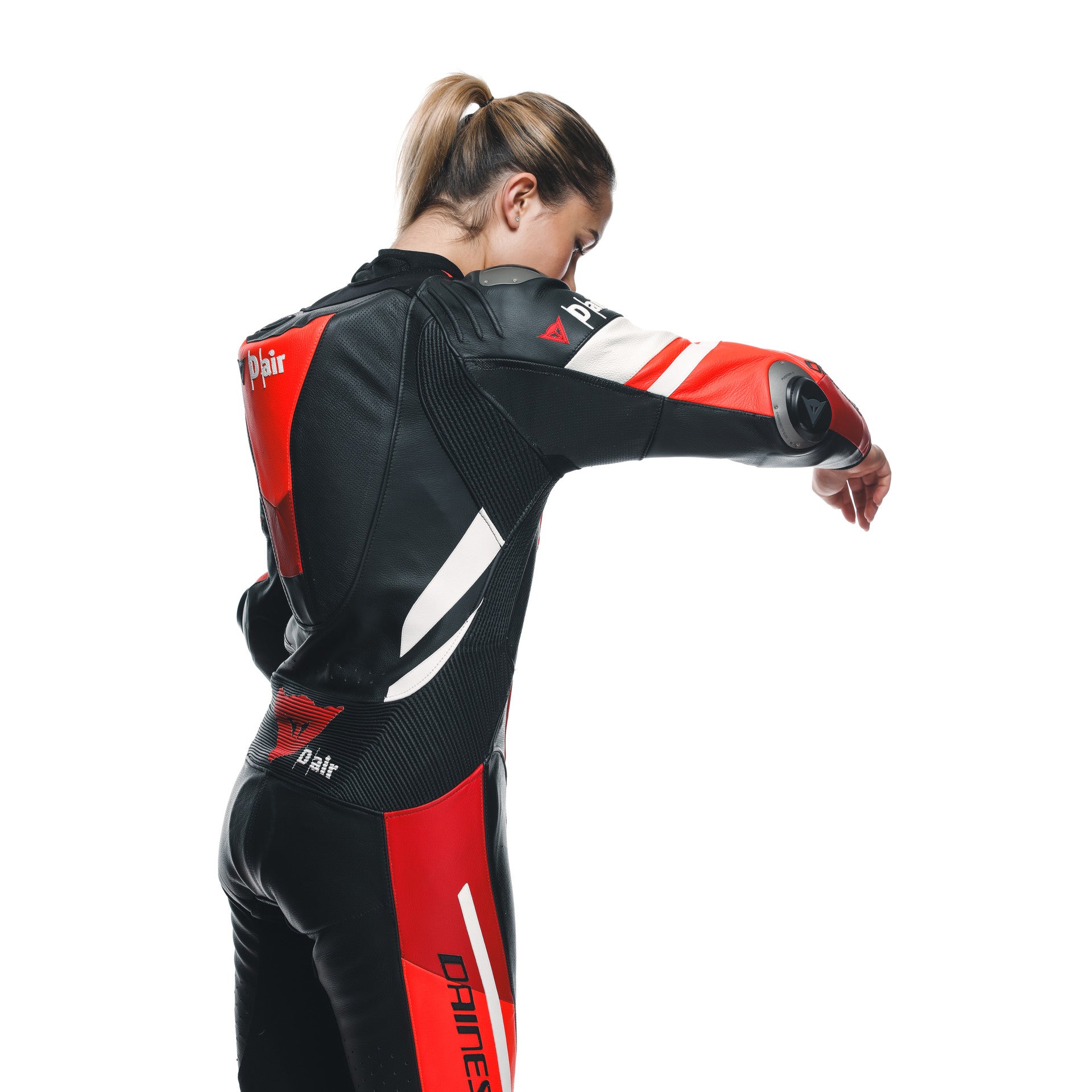 Dainese Misano 3 Lady D-AIR® Kombinezon Kožno odijelo – Perforirani zračni jastučić trkaći odijelo | Žene | Crvena 