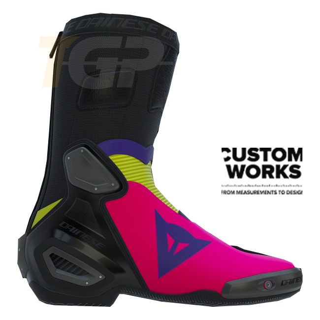 Dainese Axial 2 Racing i cestovne motociklističke čizme | Muške | Fuxia / Viola / Fluogelb | Custom Works 