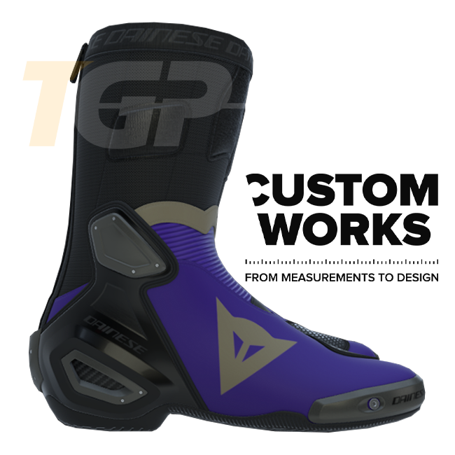 Dainese Axial 2 Racing i ulične motociklističke čizme | Muške | Ljubičasta / Magnezij | Custom Works 
