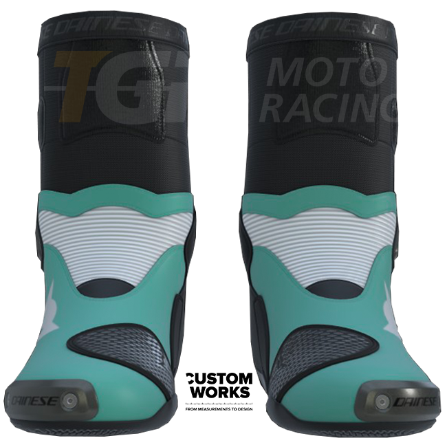 Dainese Axial 2 Racing i cestovne motociklističke čizme | Muške | Sardinia Sea plava / bijela | Custom Works 