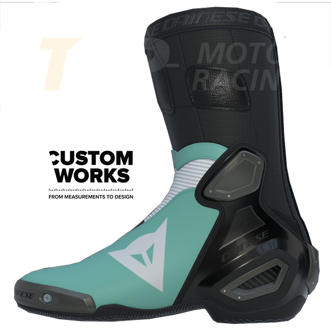 Dainese Axial 2 Racing i cestovne motociklističke čizme | Muške | Sardinia Sea plava / bijela | Custom Works 