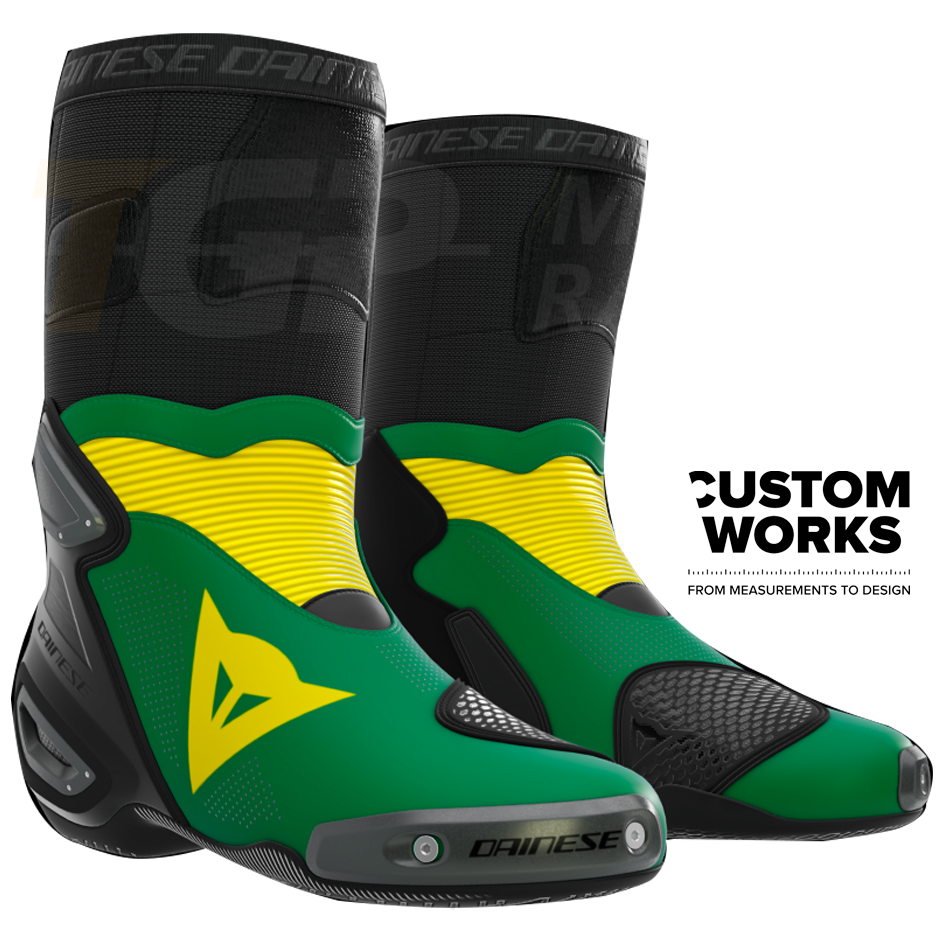 Dainese Axial 2 Air racing i cestovne motociklističke čizme | Muškarci | šumsko zelena / žuta | Custom Works 