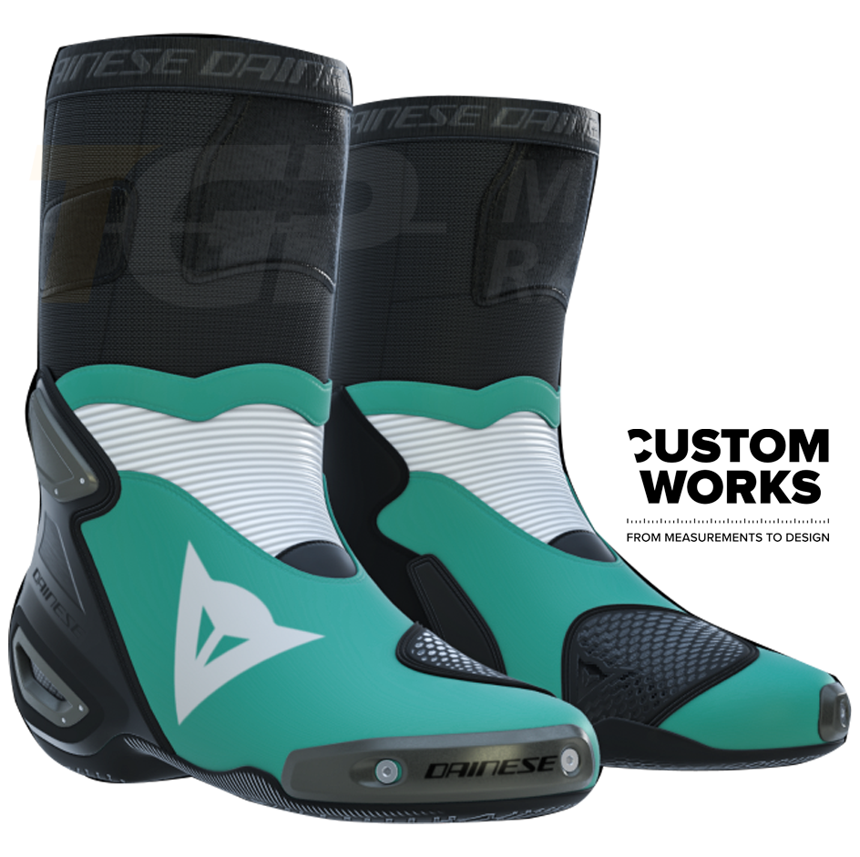 Dainese Axial 2 Racing i cestovne motociklističke čizme | Muške | Sardinia Sea plava / bijela | Custom Works 