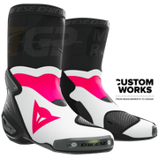 Dainese Axial 2 utrkačke i ulične motociklističke čizme | Muškarci | Fuxia / Bijela | Custom Works 