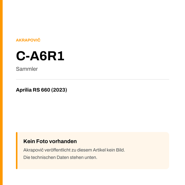 Akrapovic Sammler Aprilia RS 660 (23-23) C-A6R1 — Platzhalter, kein Herstellerfoto verfügbar
