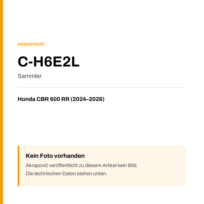 Akrapovic Sammler Honda CBR 600 RR (24-26) C-H6E2L — Platzhalter, kein Herstellerfoto verfügbar