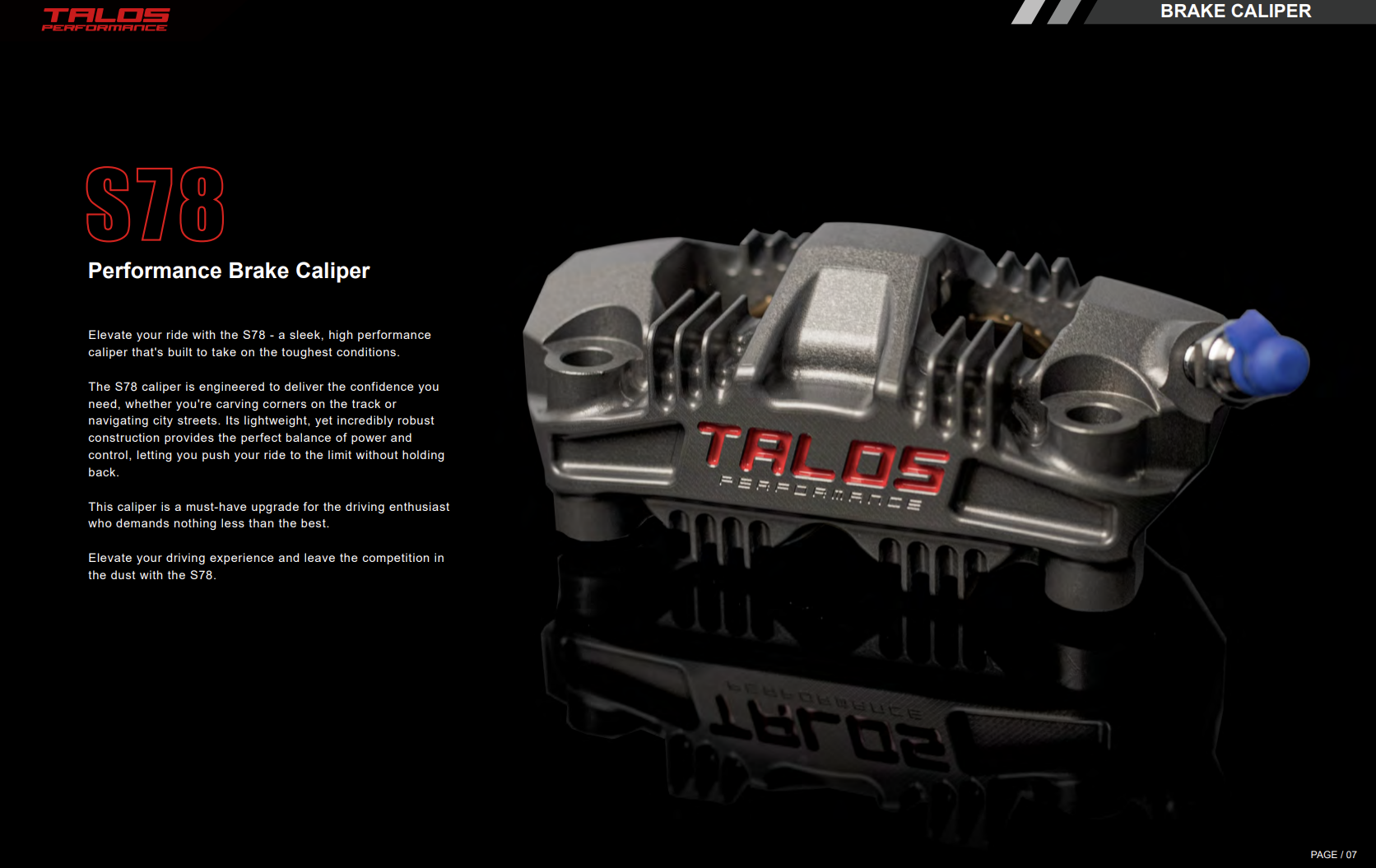 Talos S78 Monoblock P4 34/34 100mm kočiona četka sprijeda lijevo | X78.100.HD.L 