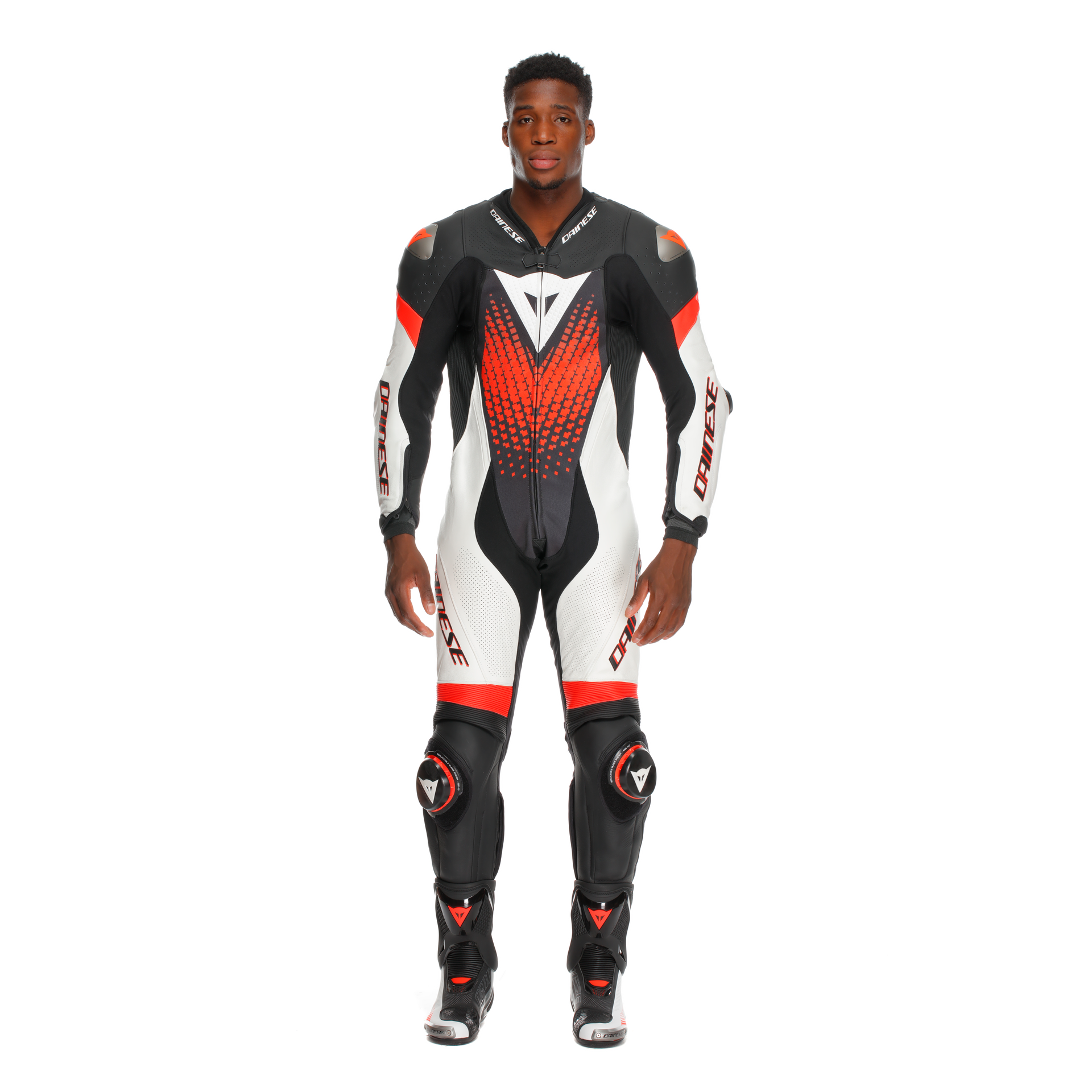 Dainese Laguna Seca 6 kombinezon Kožno odijelo – Perforirani trkaći odijelo | Muškarci | Bijela/Crvena 