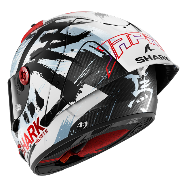 Shark Aeron GP FIM 2 Johann Zarco Suzuka 2026 Replica matt DWK HE4106 — Dreiviertelansicht von hinten