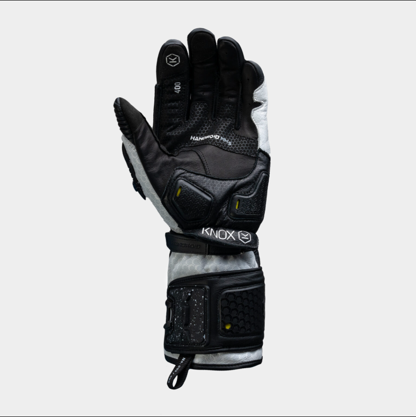 Knox Handroid MK5 racing kožne rukavice | Muške | Crno/Bijelo | 11769404101 