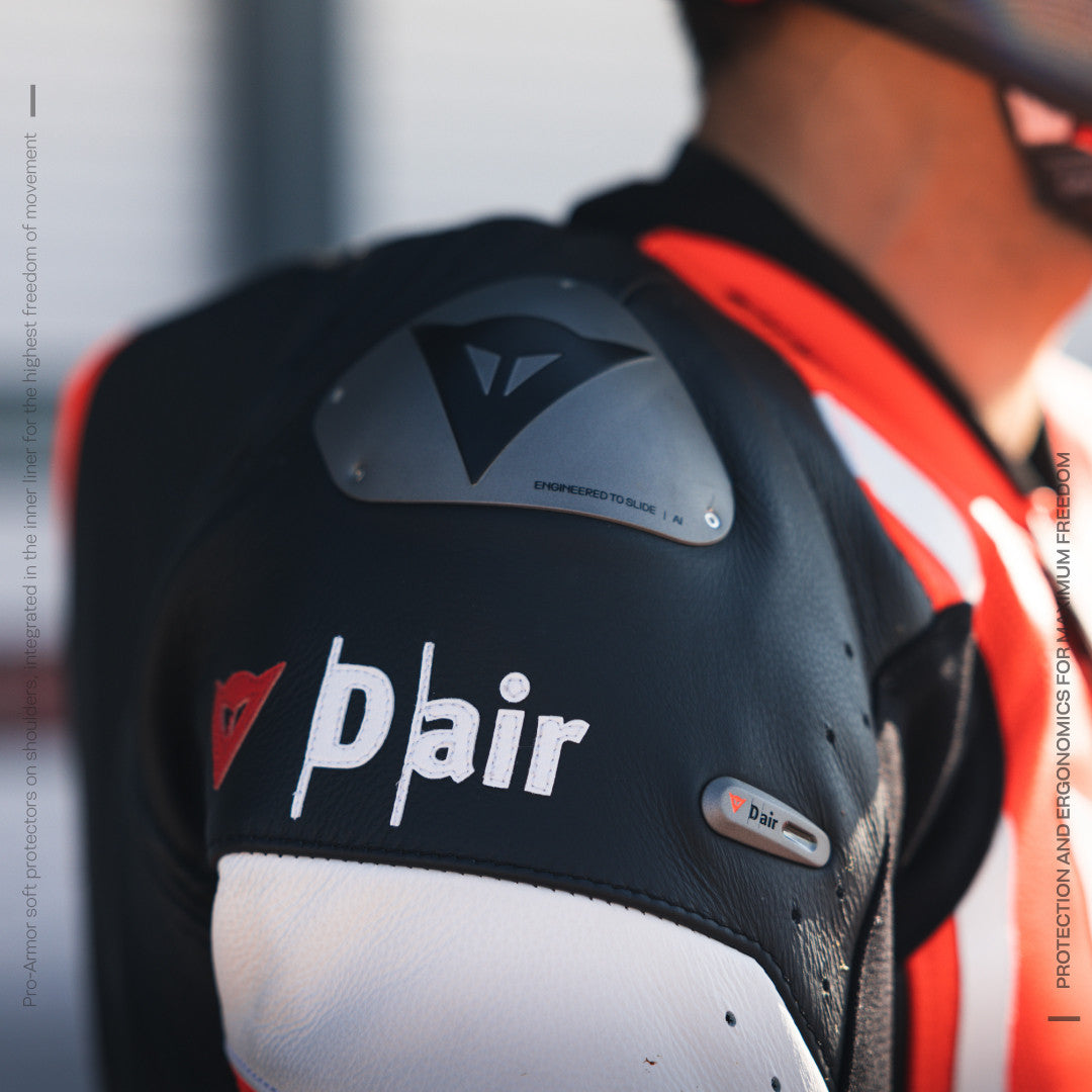 Dainese Misano 3 D-AIR® Kombinezon Kožno odijelo – Perforirani zračni jastučić trkaći kombinezon | Muški | Crvena 