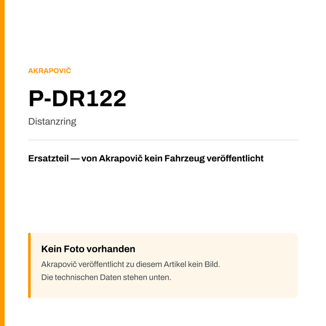 Akrapovic Distanzring P-DR122 — Platzhalter, kein Herstellerfoto verfügbar