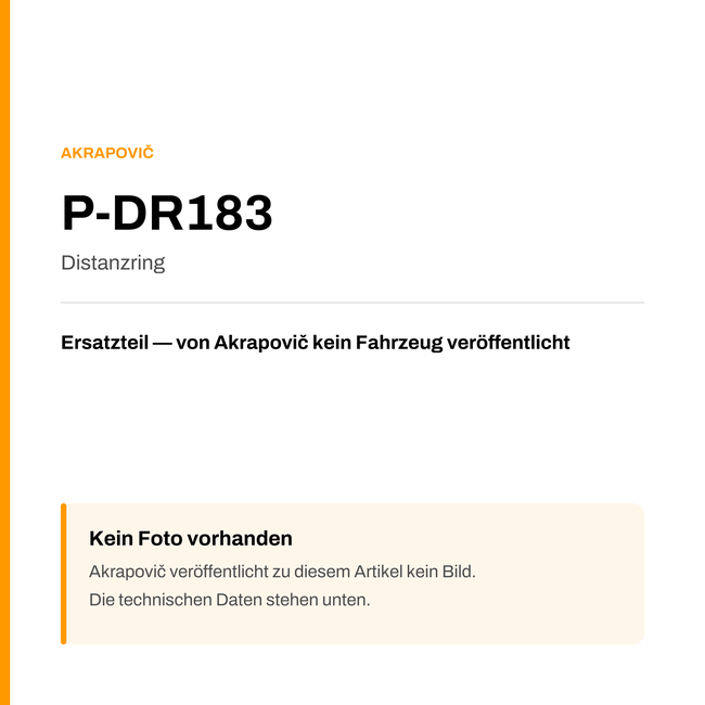 Akrapovic Distanzring P-DR183 — Platzhalter, kein Herstellerfoto verfügbar