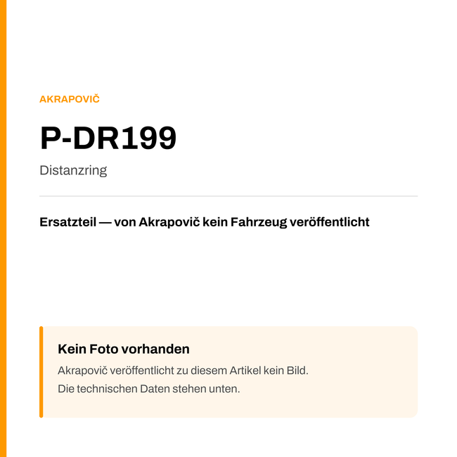 Akrapovic Distanzring P-DR199 — Platzhalter, kein Herstellerfoto verfügbar