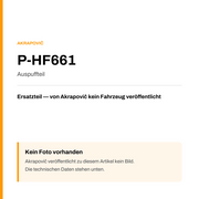 Akrapovic Auspuffteil P-HF661 — Platzhalter, kein Herstellerfoto verfügbar
