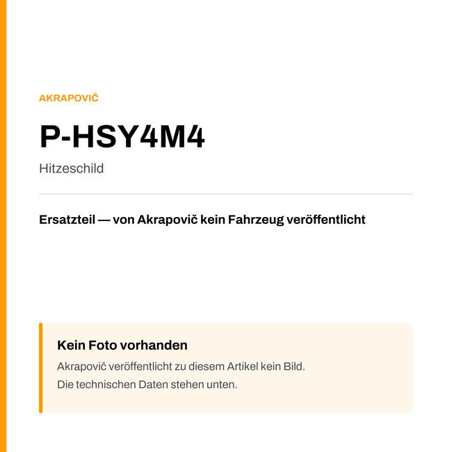 Akrapovic Hitzeschild P-HSY4M4 — Platzhalter, kein Herstellerfoto verfügbar