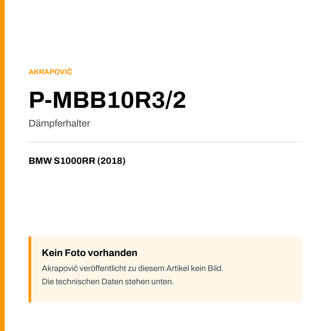 Akrapovic Dämpferhalter BMW S1000RR (18-18) P-MBB10R3/2 — Platzhalter, kein Herstellerfoto verfügbar