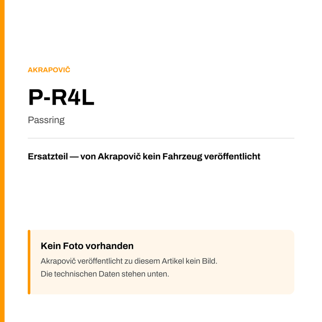 Akrapovic Passring P-R4L — Platzhalter, kein Herstellerfoto verfügbar