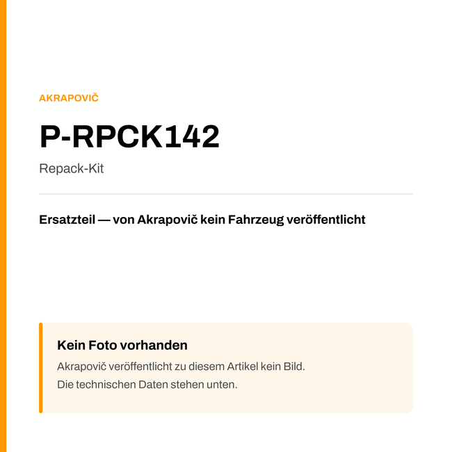 Akrapovic Repack-Kit P-RPCK142 — Platzhalter, kein Herstellerfoto verfügbar