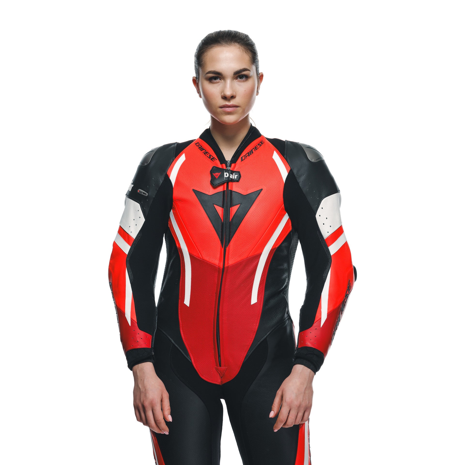 Dainese Misano 3 Lady D-AIR® Kombinezon Kožno odijelo – Perforirani zračni jastučić trkaći odijelo | Žene | Crvena 