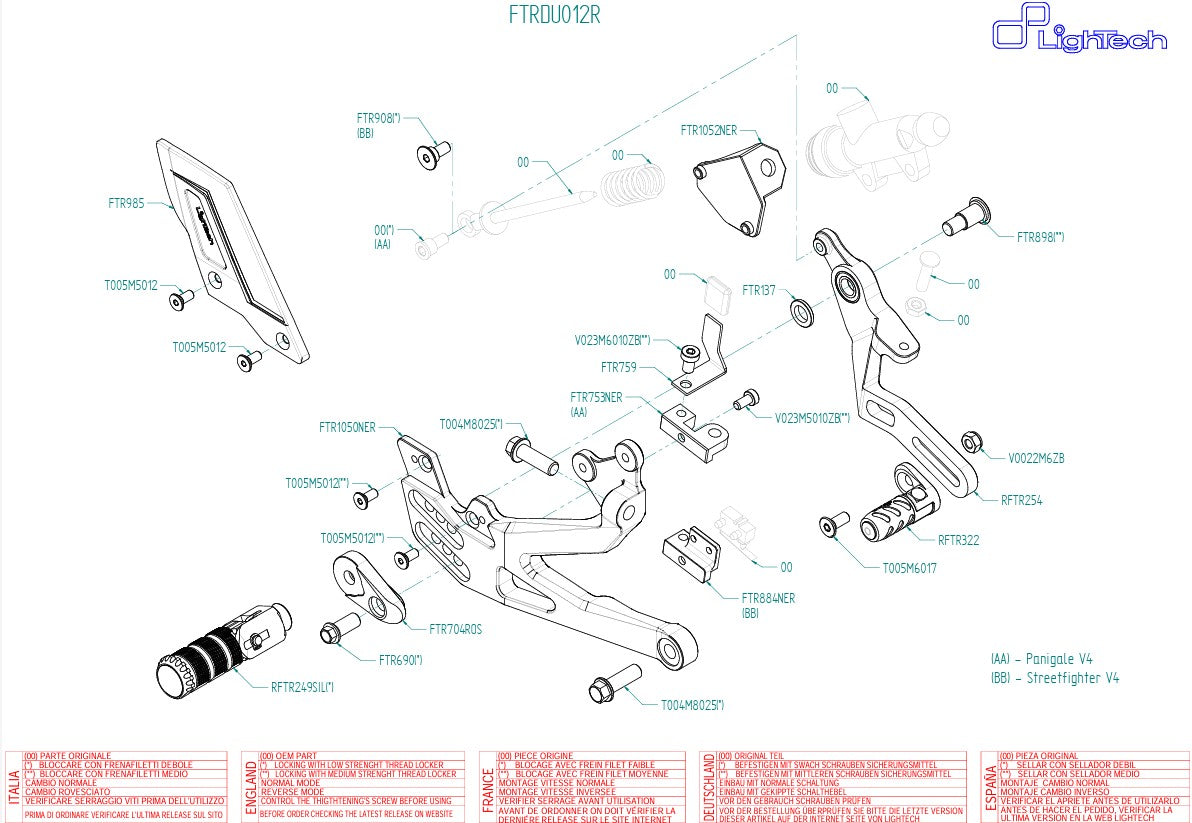 Sustav prednjih kočnica R LighTech Ducati Panigale V4/S/R (18-24) FTRDU012R 
