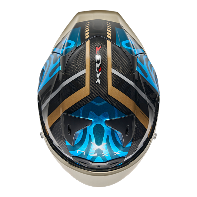 Nexx X.R3R kaciga Swirl Carbon Nebesko plava Zlato 01XR323489780 