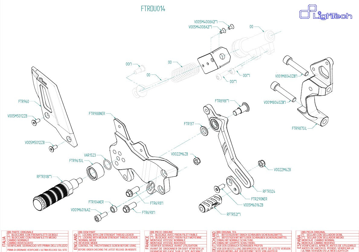 Sustav upravljanja za stazu LighTech preokretna promjena Ducati Panigale 899 (13-16) FTRDU014 