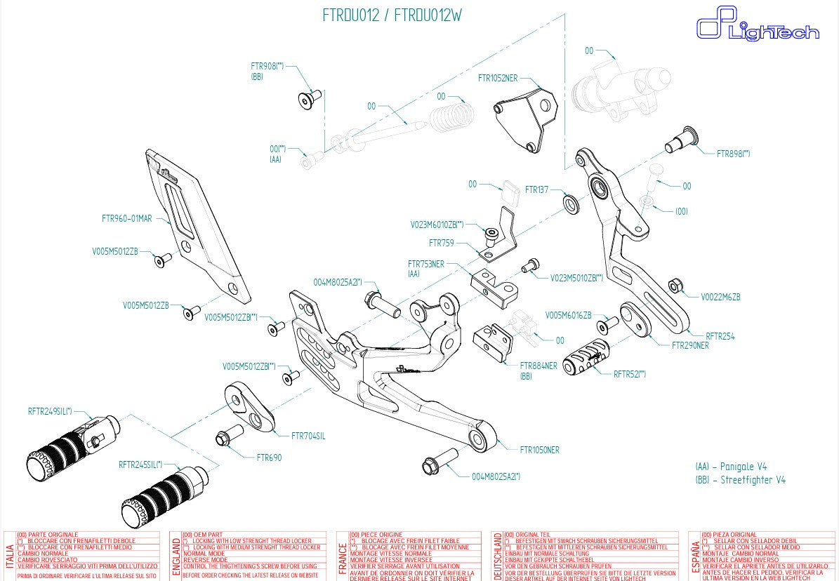 Sustav kočenja LighTech Ducati Panigale V4/S/R (18-24) FTRDU012/W 