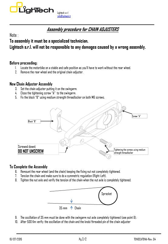 Kettenspanner LighTech Yamaha YZF-R1/M RN32 RN49 (15-19) TEYA003 