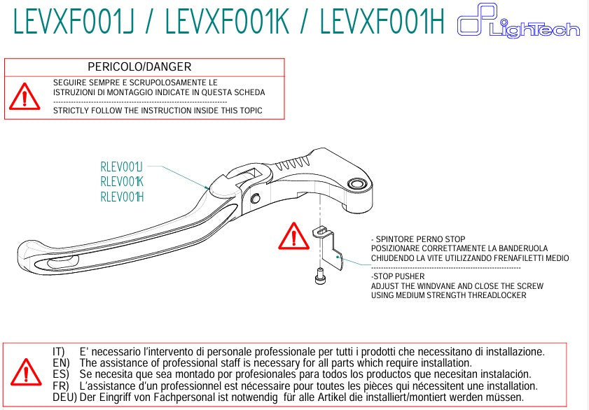 Preklopna spojka LighTech Aprilia RS 660 (20-26) LEVXF001J 