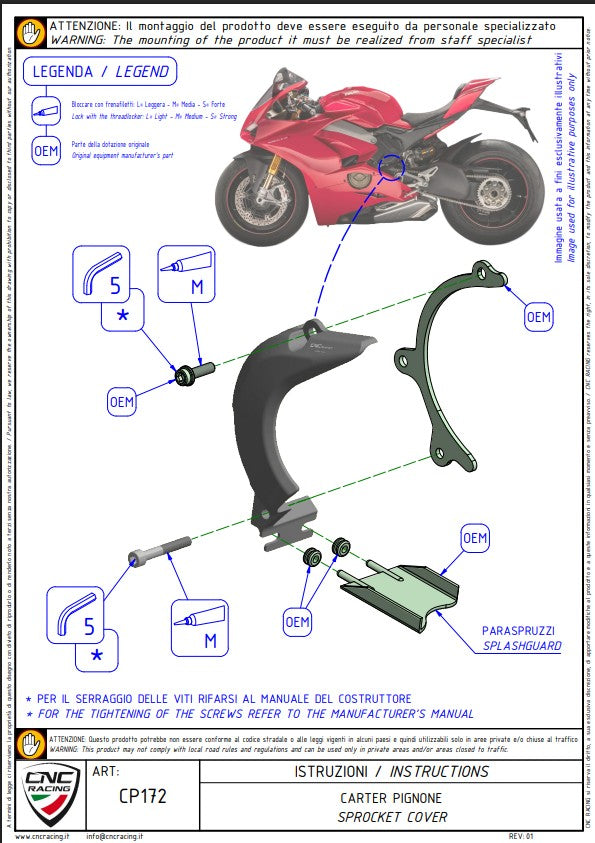CNC Racing aluminijska pokrivač zupčanika Ducati Panigale V4/S/R (25-26) CP172 