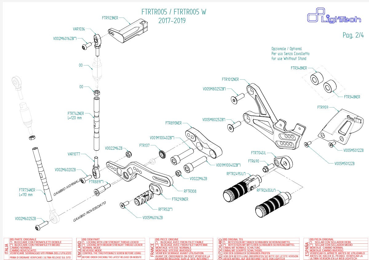 Sustav za upravljanje LighTech Triumph Daytona 675/765 (13-21) FTRTR005 