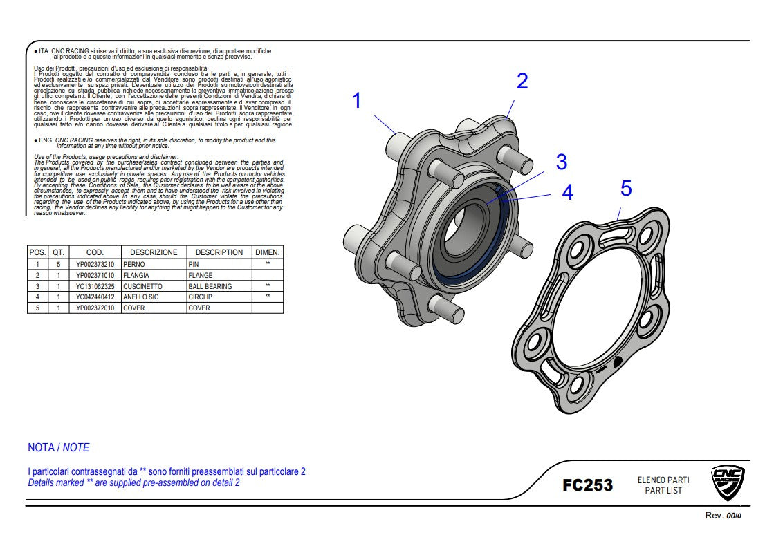CNC Racing lančanik nosač Ducati Panigale V4/S/R (25-26) FC253 