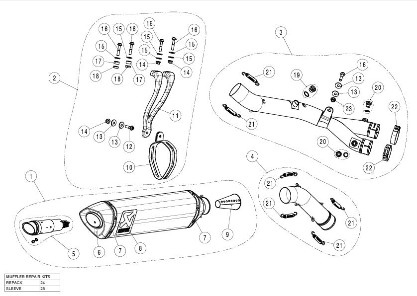Akrapovič Track Day Set (Titanij) Yamaha YZF-R1/M (15-26) S-Y10SO19-RT/TD 