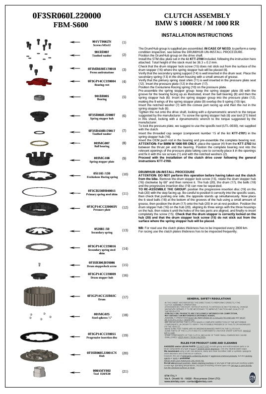 STM suhi spojka kit BMW M1000RR K66 (23-26) KTT-2700 