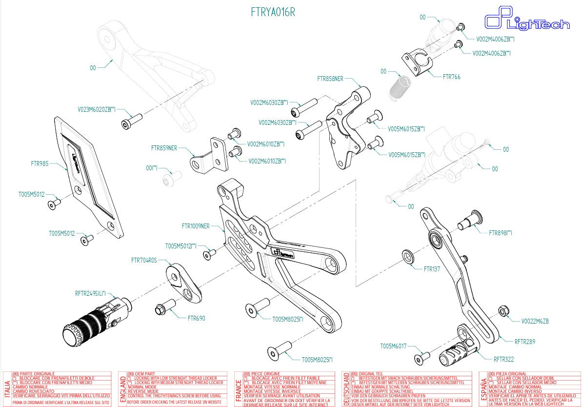 Sustav kočenja R LighTech Yamaha YZF-R1/M RN32, RN49 & RN65 (15-26) FTRYA016R 