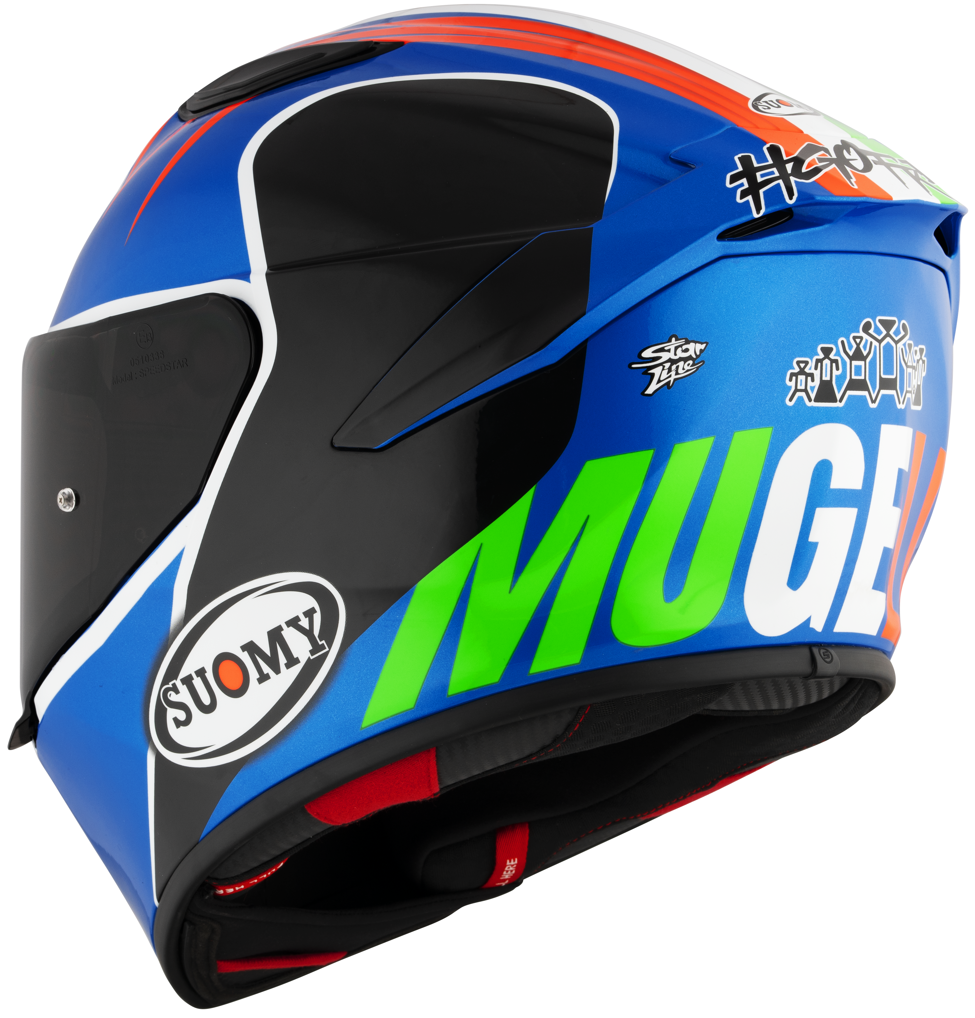 Suomy Track-1 kaciga Francesco Pecco Bagnaia Mugello 2022 replika K6T10016 