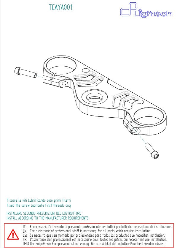 Gornja vilica LighTech Yamaha YZF-R1/M (15-26) TCAYA001NER 