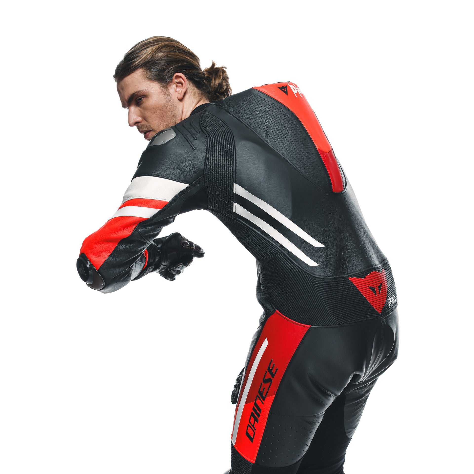 Dainese Misano 3 D-AIR® Kombinezon Kožno odijelo – Perforirani zračni jastučić trkaći kombinezon | Muški | Crvena 