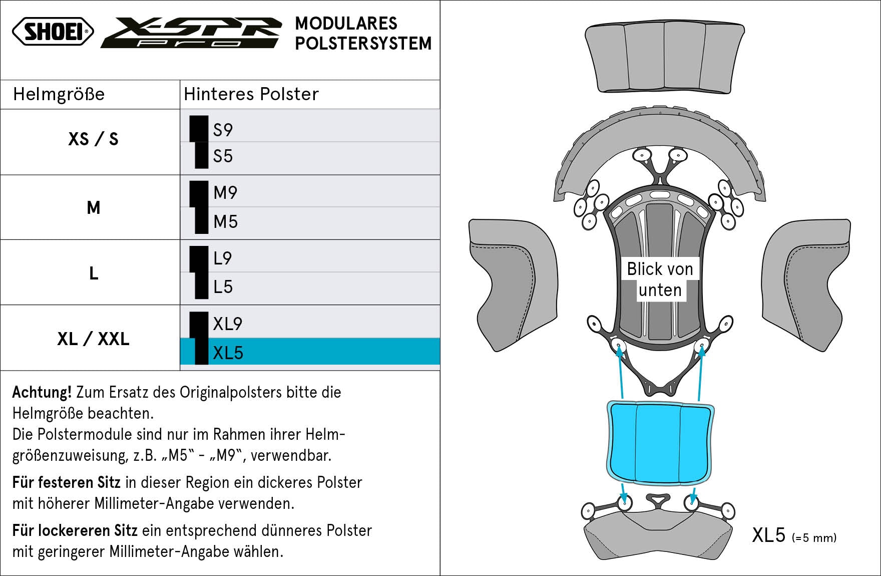 Shoei Stražnja podstava za glavu XL5 (XPRO) Tip-P za X-SPR PRO 