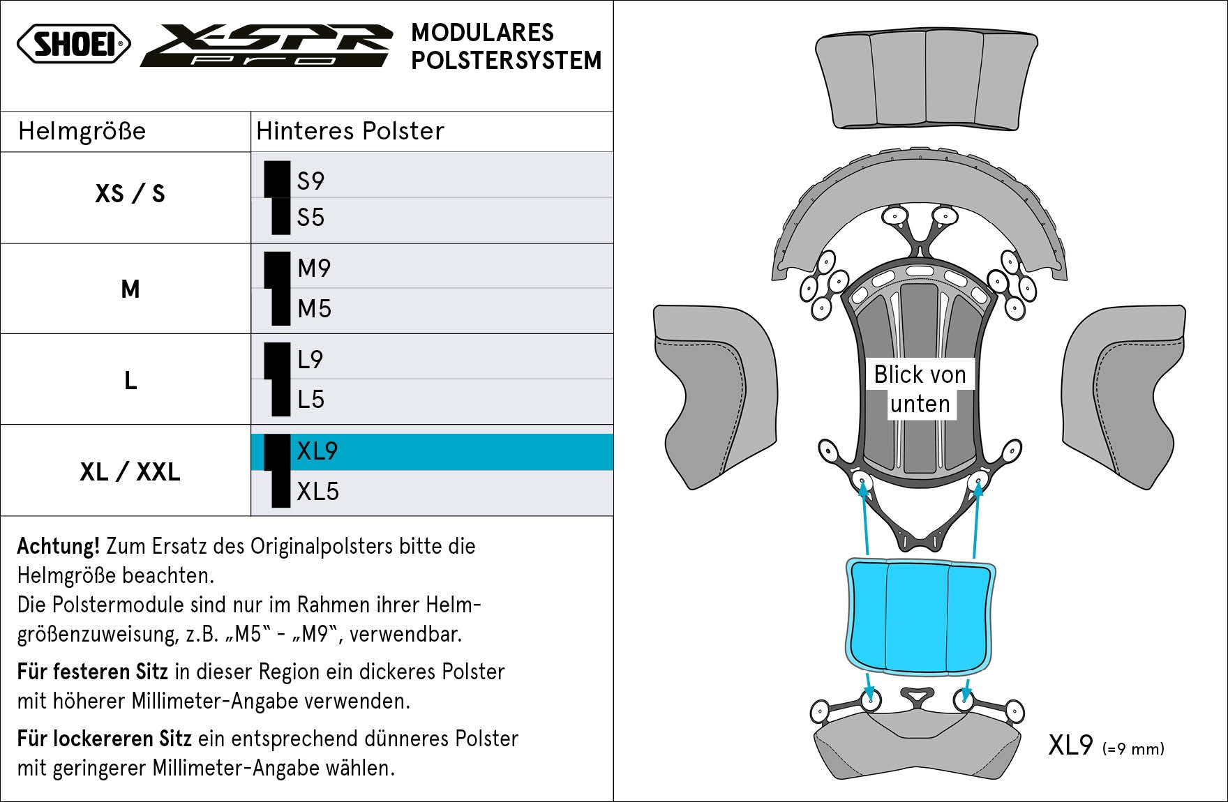 Shoei Stražnja podstava za glavu XL9 (XPRO) Tip-P za X-SPR PRO 