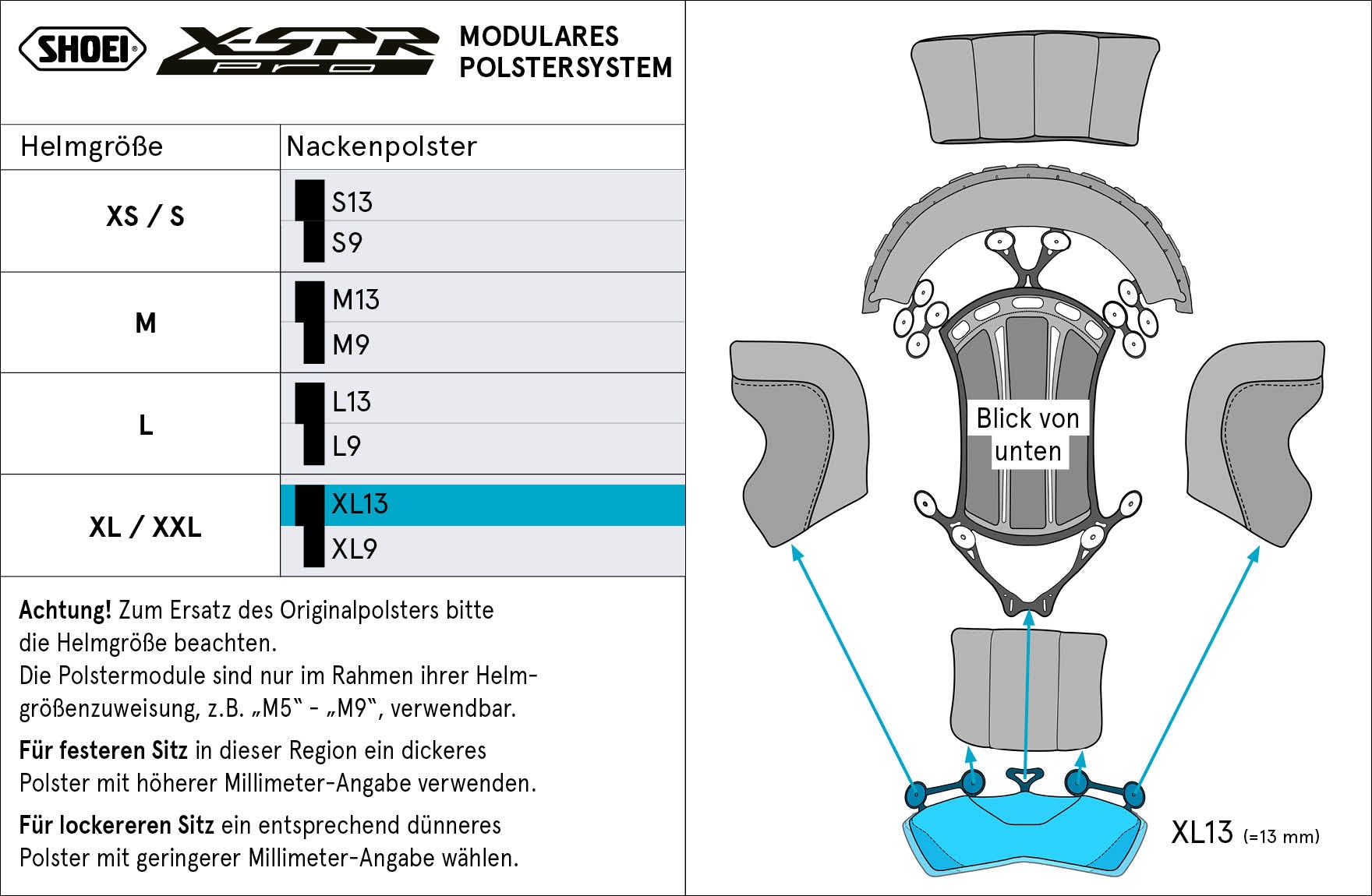 Shoei Podstava za vrat XL13 (XPRO) Tip-P za X-SPR PRO 
