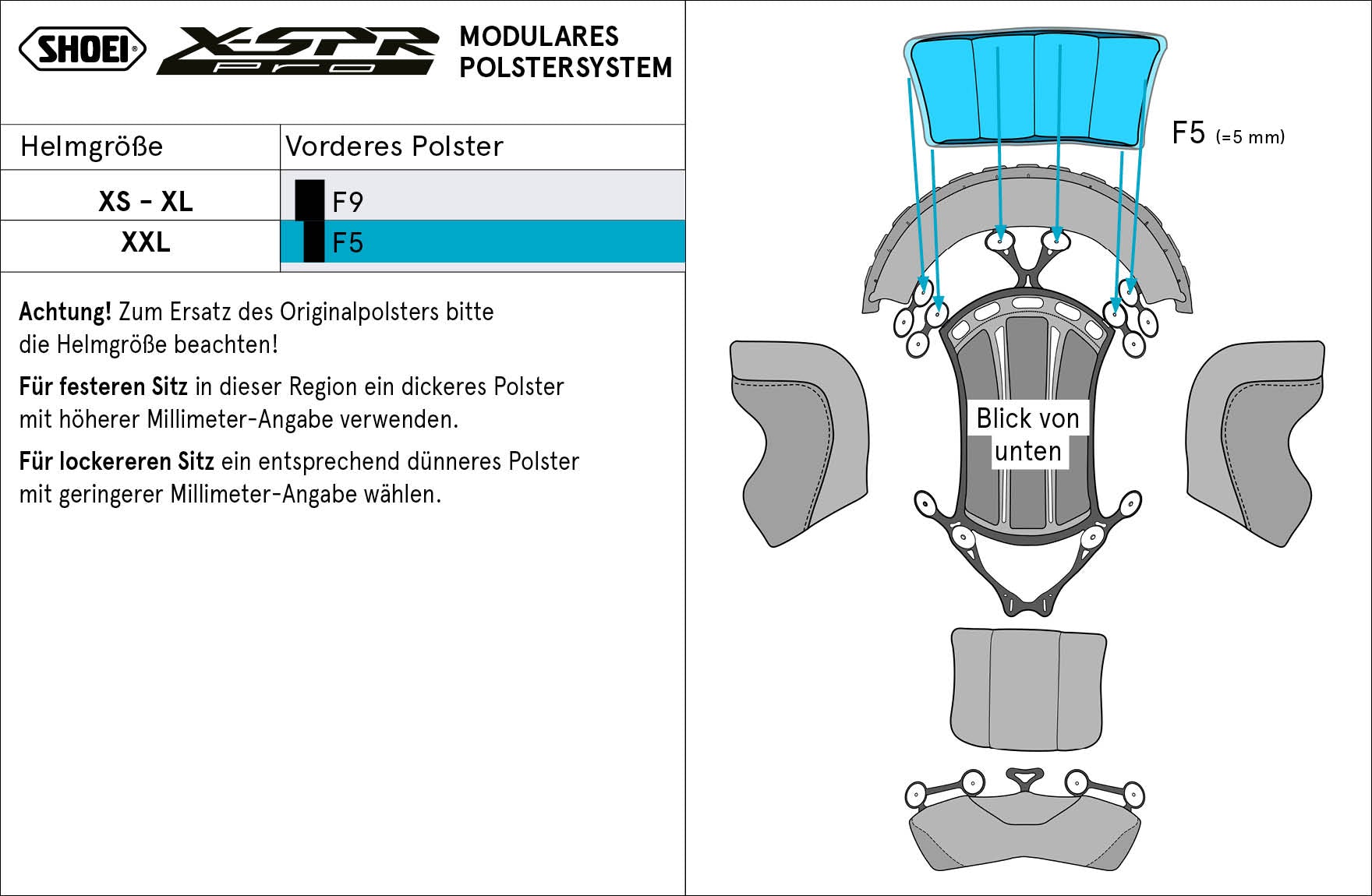 Shoei Prednja podstava za glavu F5 (XPRO) Tip-P za X-SPR PRO 