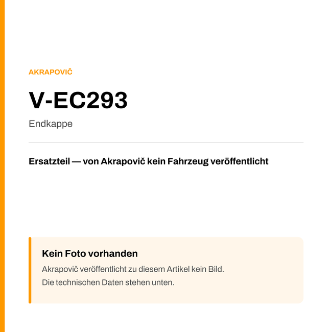 Akrapovic Endkappe V-EC293 — Platzhalter, kein Herstellerfoto verfügbar