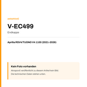 Akrapovic Endkappe Aprilia RSV4 / TUONO V4 1100 (21-26) V-EC499 — Platzhalter, kein Herstellerfoto verfügbar