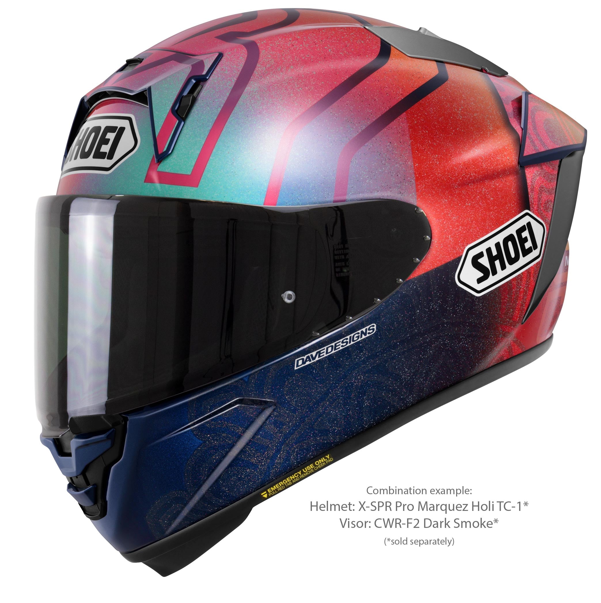 Shoei X-SPR PRO kaciga Márquez Holi TC-1 Limited Edition - Marc Márquez Indija 2023 replika 