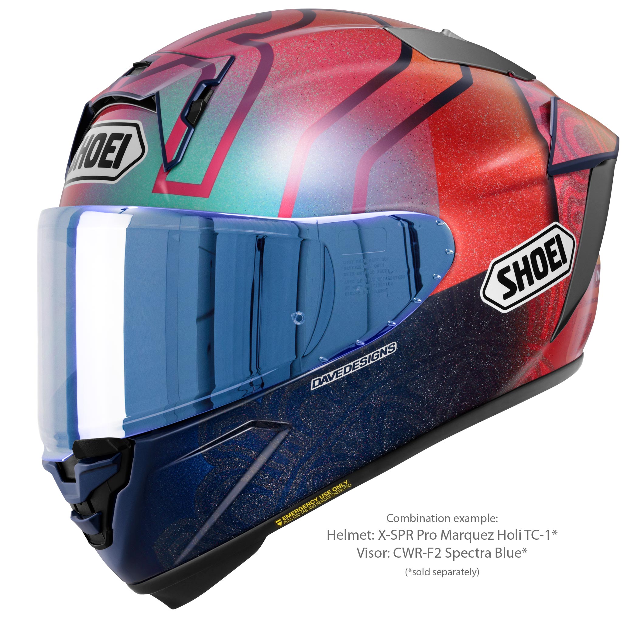 Shoei X-SPR PRO kaciga Márquez Holi TC-1 Limited Edition - Marc Márquez Indija 2023 replika 