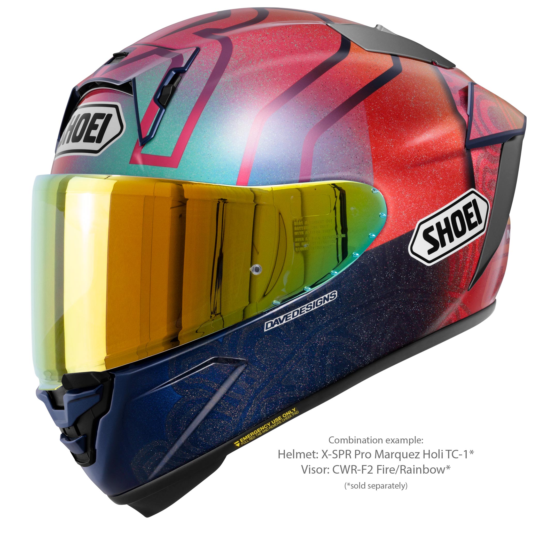 Shoei X-SPR PRO kaciga Márquez Holi TC-1 Limited Edition - Marc Márquez Indija 2023 replika 